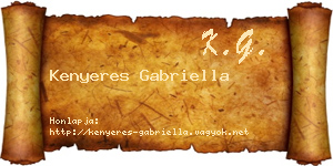 Kenyeres Gabriella névjegykártya